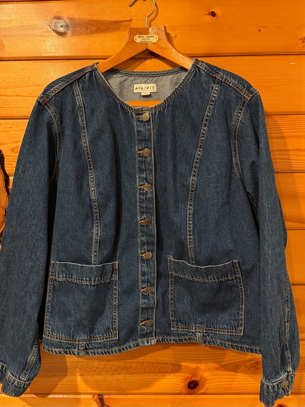 Ava & Viv Indigo Denim Button-Front Jean Jacket